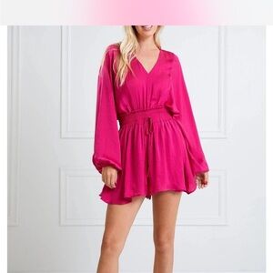 Vibrant Pink Long Sleeve Romper